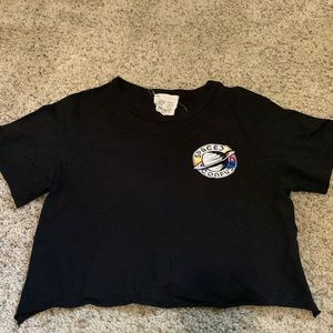 Black Crop Top with Graphics